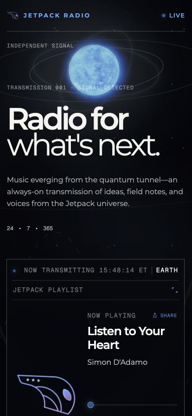 Jetpack Radio player on iPhone